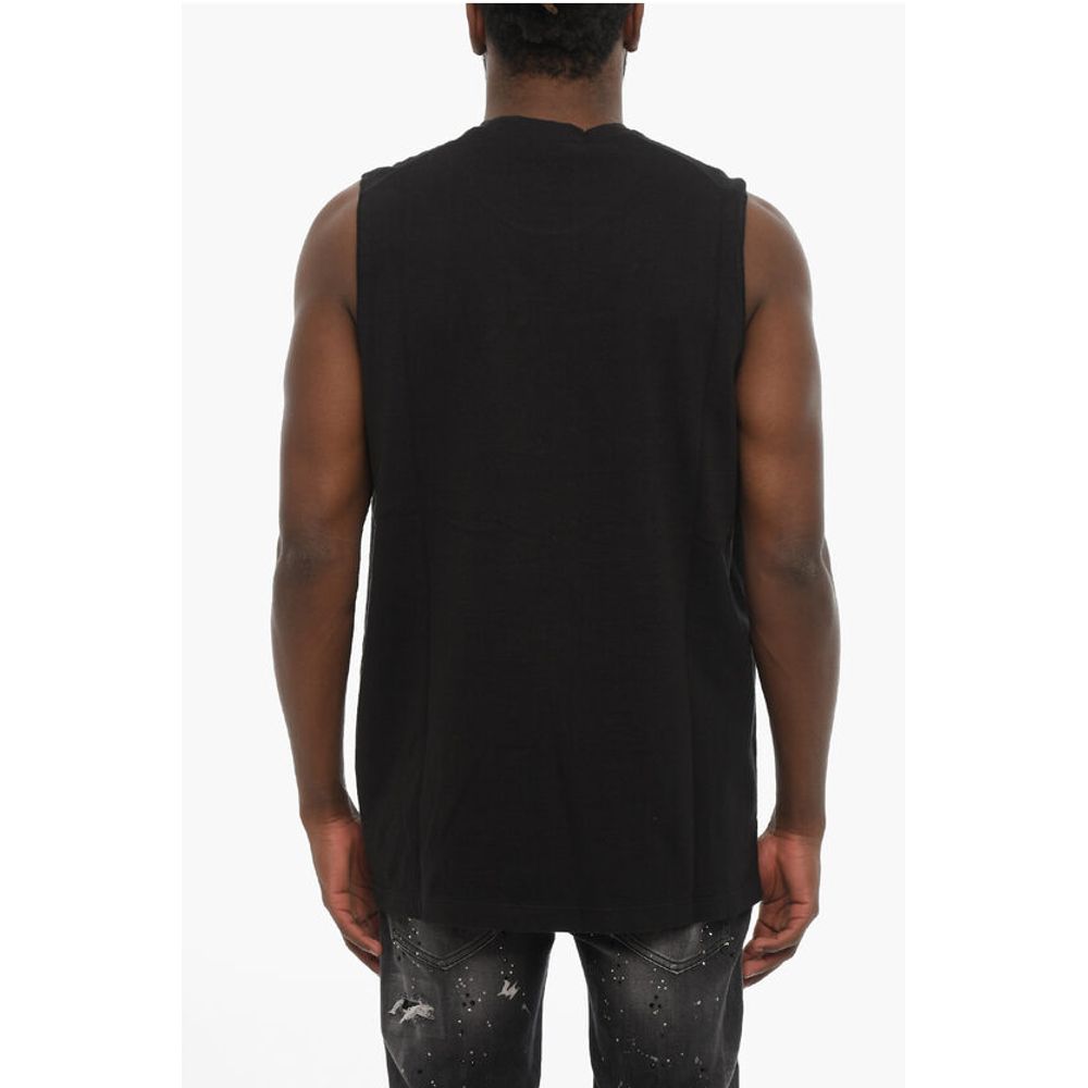 Dsquared² Solid Color Crew-Neck T-shirt with Embossed Logo