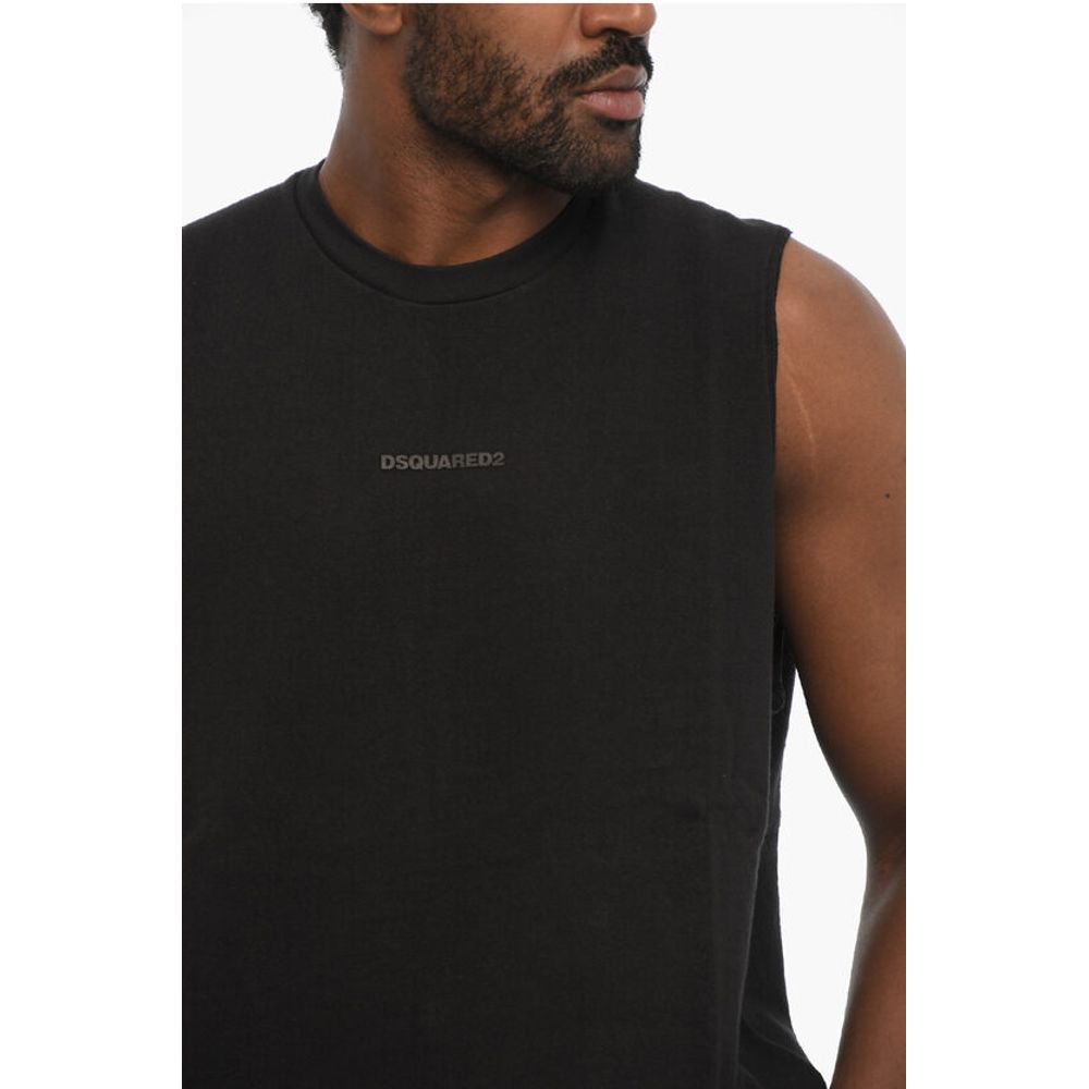 Dsquared² Solid Color Crew-Neck T-shirt with Embossed Logo