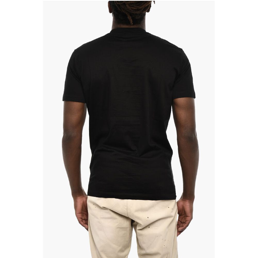 Dsquared² Solid Color Crew-neck T-shirt with Rhinestone