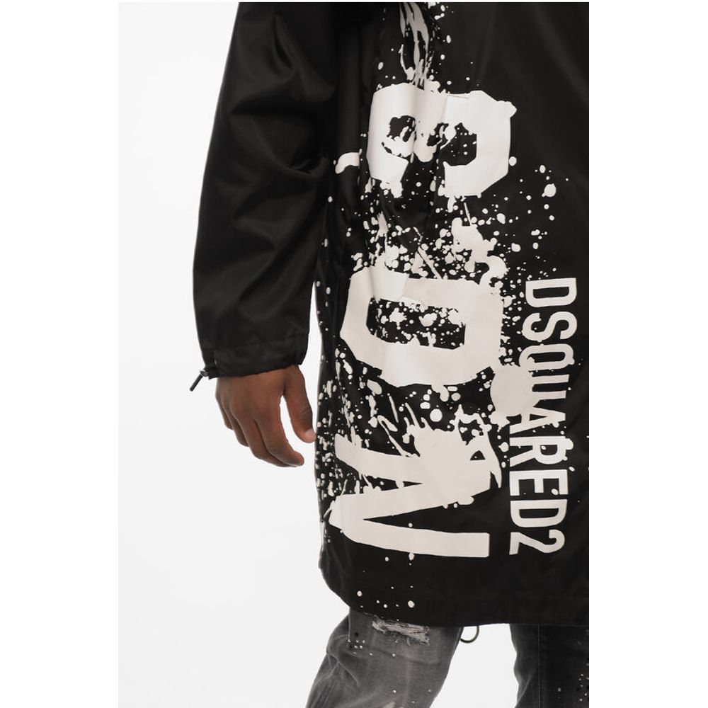 Dsquared² Nylon Maxi Jacket with Hood