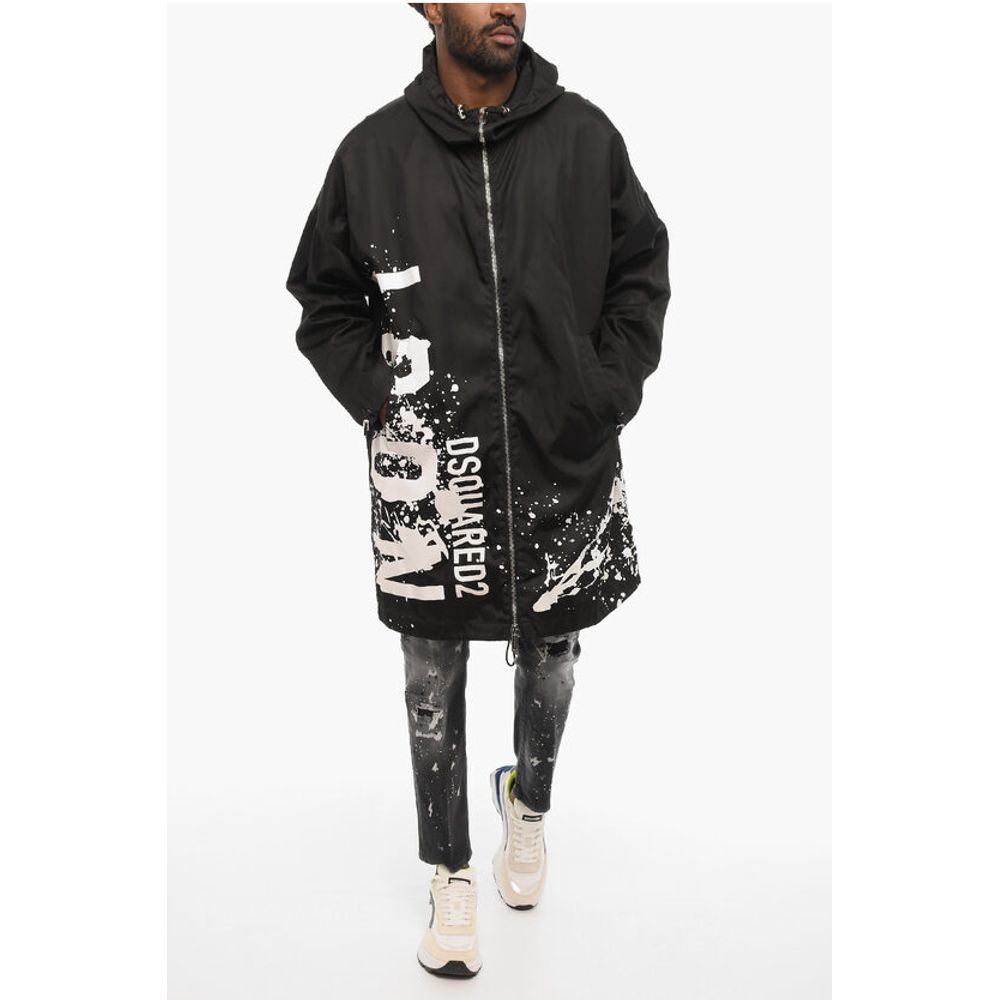 Dsquared² Nylon Maxi Jacket with Hood