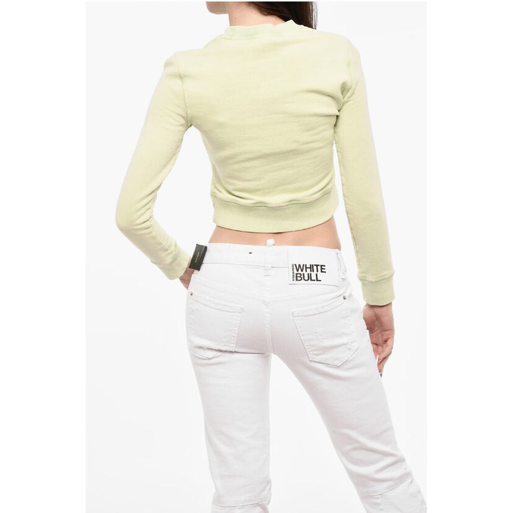 Dsquared² Cropped Crew-neck Sweatshirt with Frontal Logo