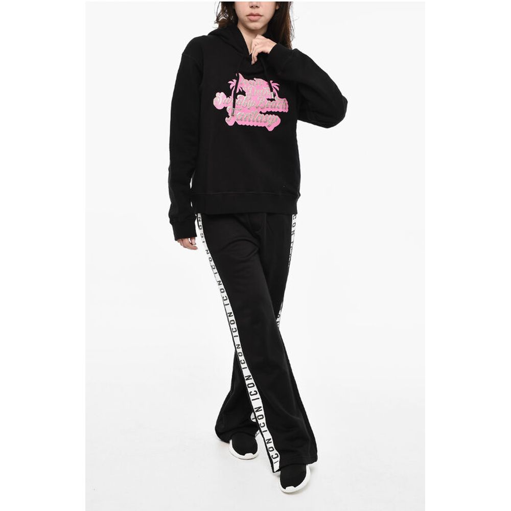 Dsquared² Brushed Cotton Hoodie With Glittered Print