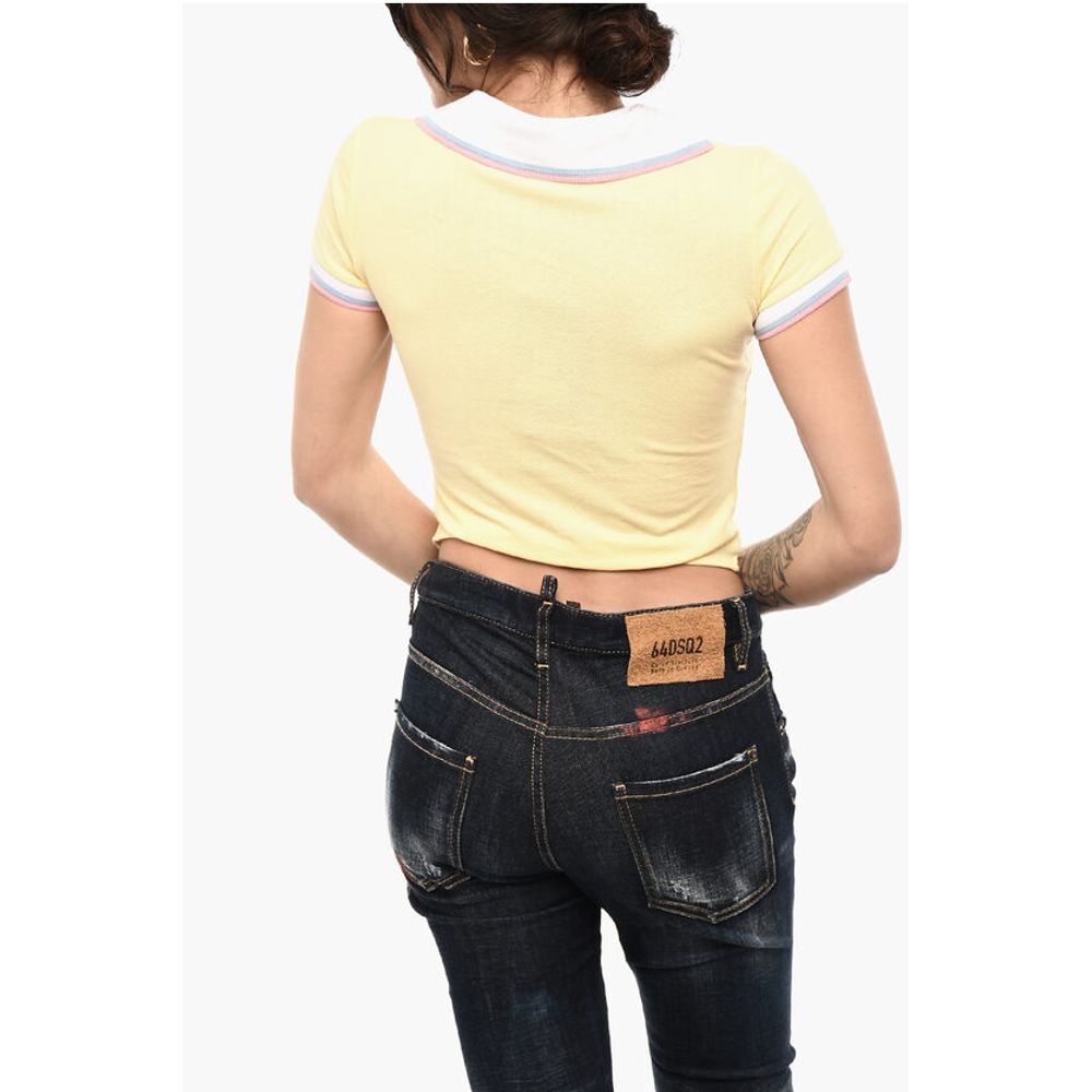 Dsquared² Asymmetrical Cut Top with Polo Neck