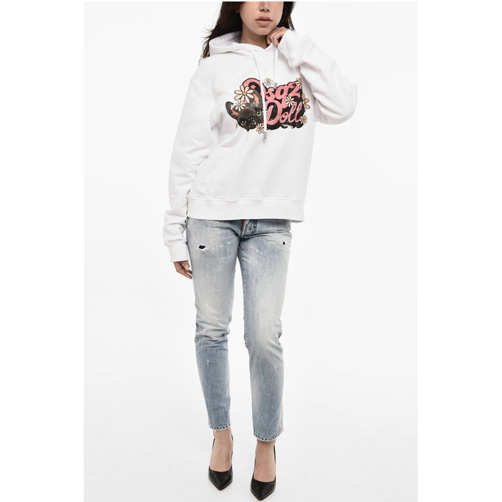 Dsquared² Cotton Hoodie with Frontal Printed