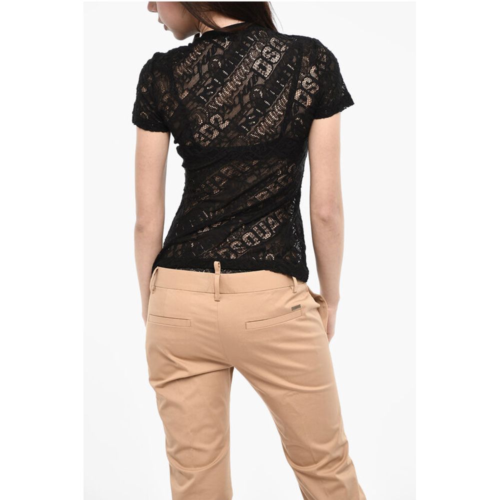 Dsquared² All-Over Logo Openwork Top