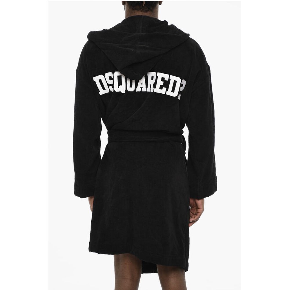 Dsquared² Terry Cottton Bathrobe with Belt and Hood