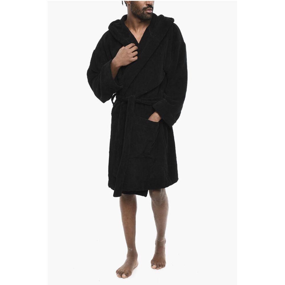 Dsquared² Terry Cottton Bathrobe with Belt and Hood