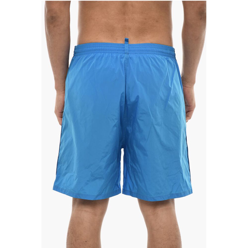 Dsquared² Boxer Swimsuit With Logoed Contrasting Bands