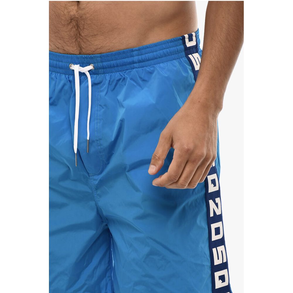 Dsquared² Boxer Swimsuit With Logoed Contrasting Bands