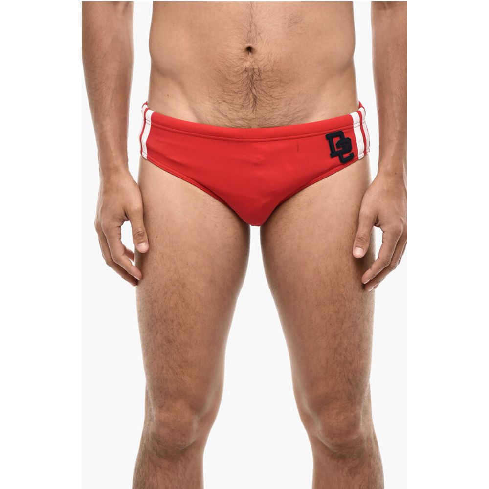 Dsquared² Solid Color Swim Brief with Embossed Logo