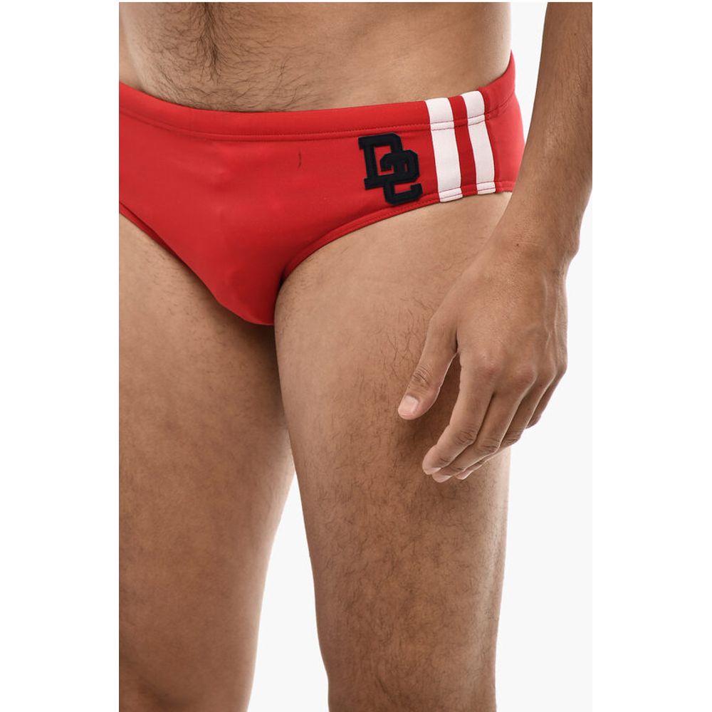 Dsquared² Solid Color Swim Brief with Embossed Logo