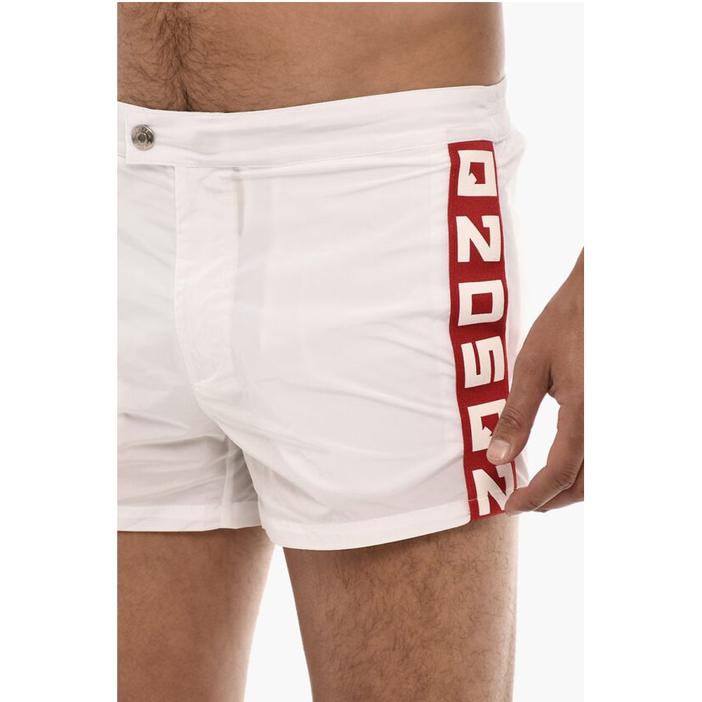 Dsquared² Boxer Swimsuit With Logoed Contrasting Bands