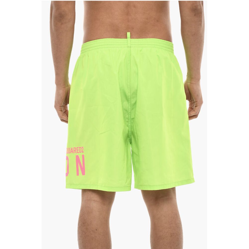 Dsquared² Neon Swim Shorts With Logo Print