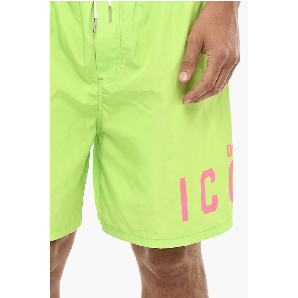 Dsquared² Neon Swim Shorts With Logo Print