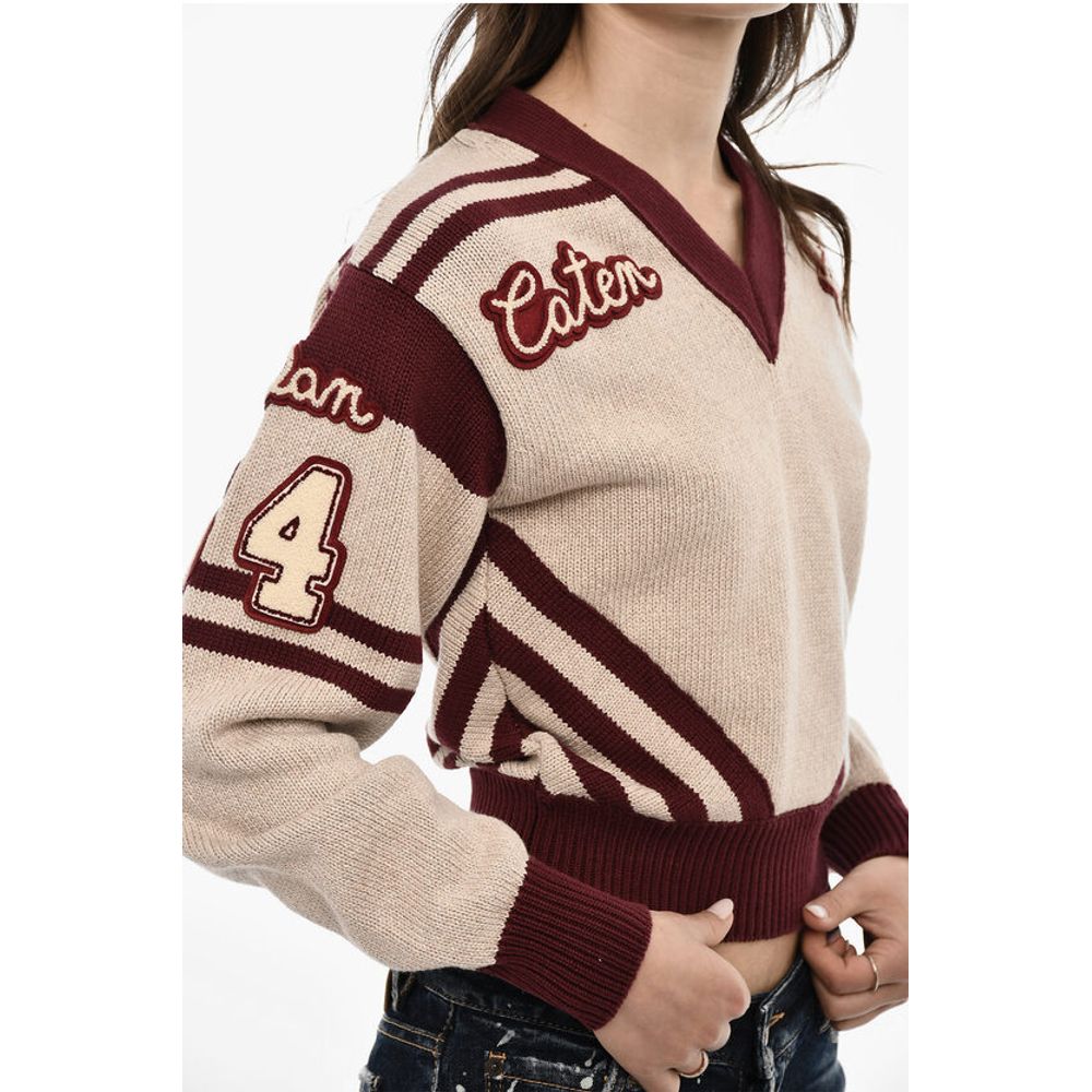 Dsquared² V-Neck Sweater with Contrasting Trims