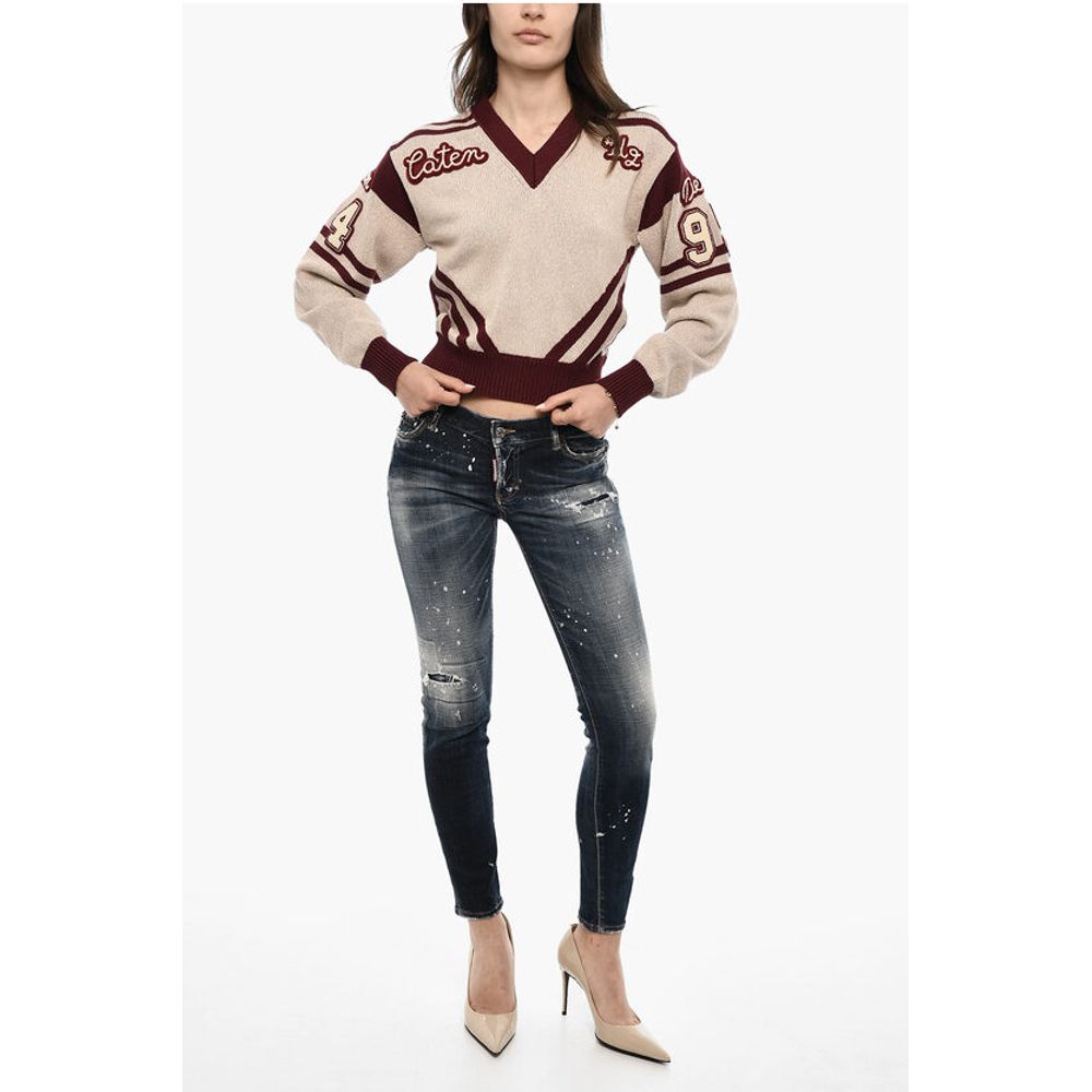 Dsquared² V-Neck Sweater with Contrasting Trims