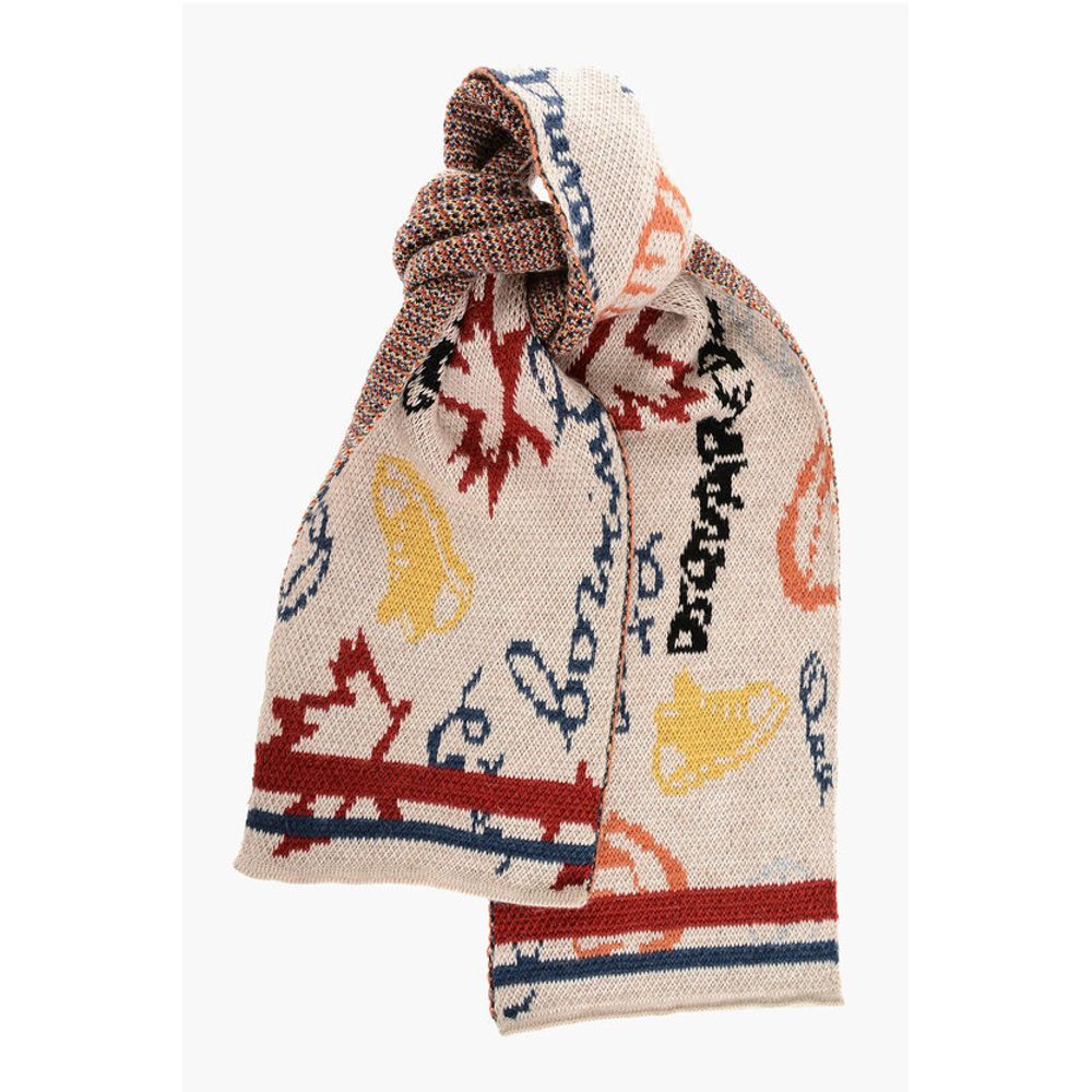 Dsquared² Alpaca Blend Scarf with Contrasting Details
