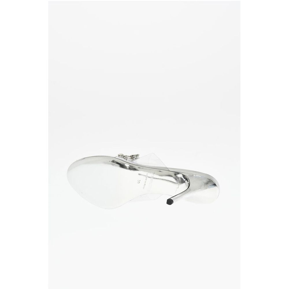Dsquared² Open Toe TRANSPARENT QUEEN Sabot With Rhinestoned Logo 11 cm