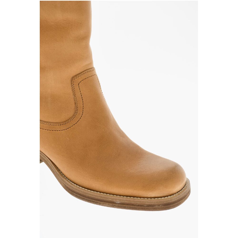 Dsquared² Hammered Leather Biker Boots Heel 5 cm