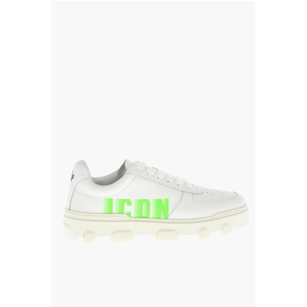 Dsquared² Leather Low-Top BASKET Sneakers With Logo Print