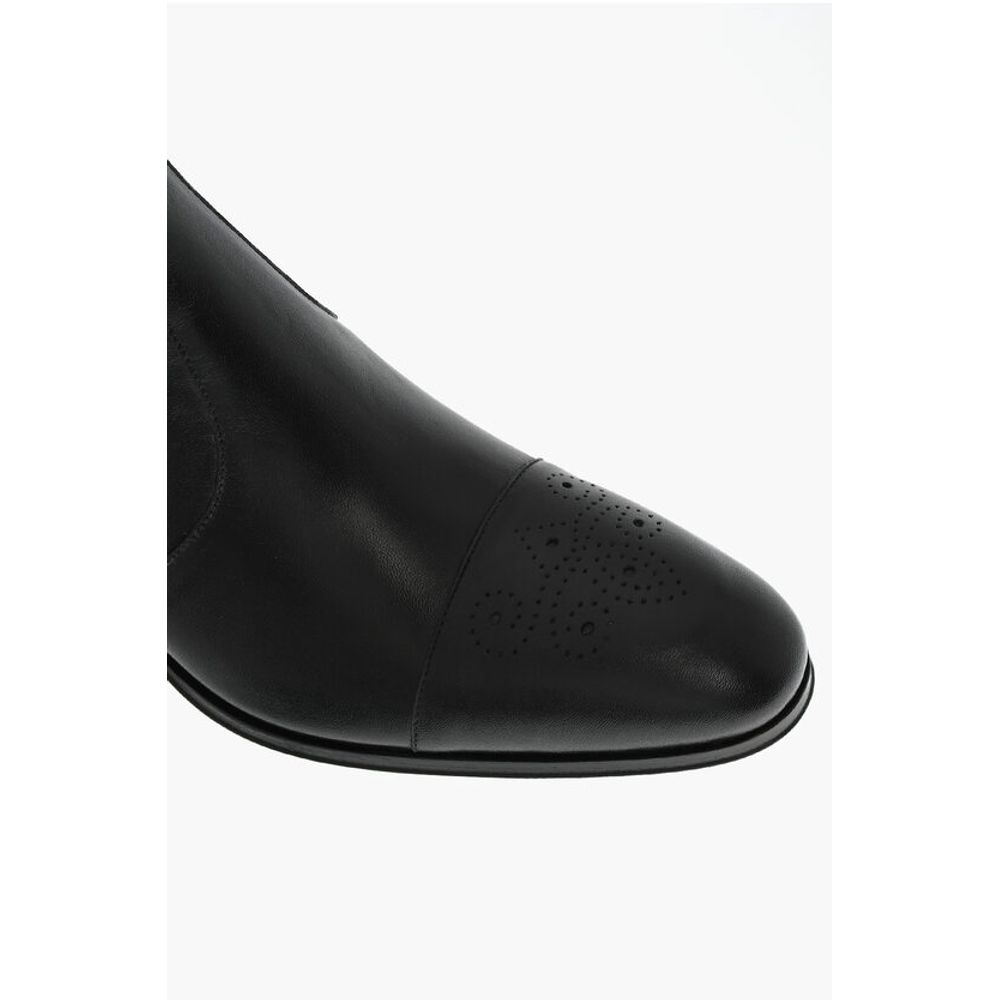 Dsquared² Leather VINTAGE Boots With Brogues Details Heel 6 cm