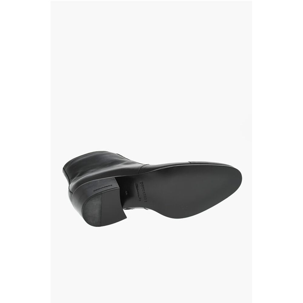 Dsquared² Leather VINTAGE Boots With Brogues Details Heel 6 cm