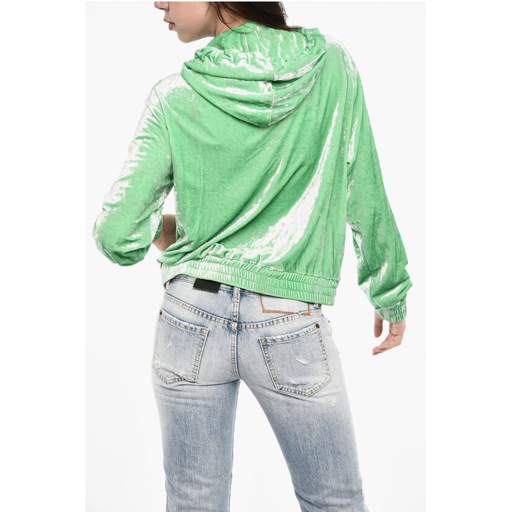Dsquared² Velvet Hoodie with Zip Closure
