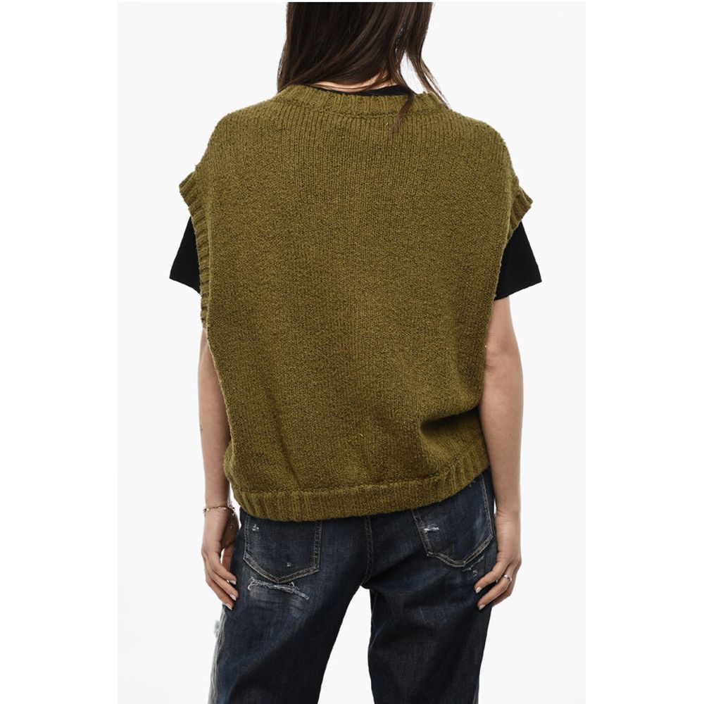 Dsquared² Sleeveless Crew-neck Sweater with Golden-Effect