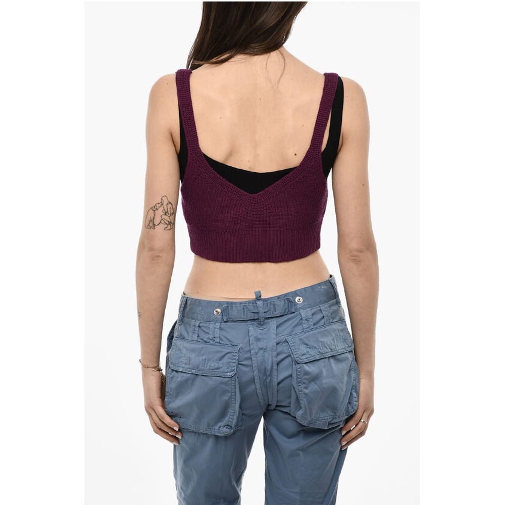 Dsquared² Wool Knit Cropped Top