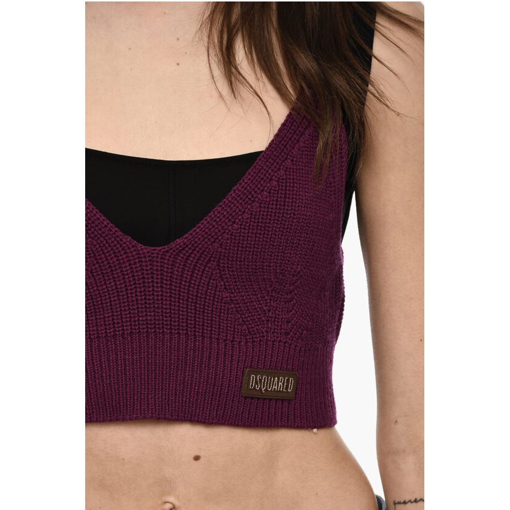 Dsquared² Wool Knit Cropped Top