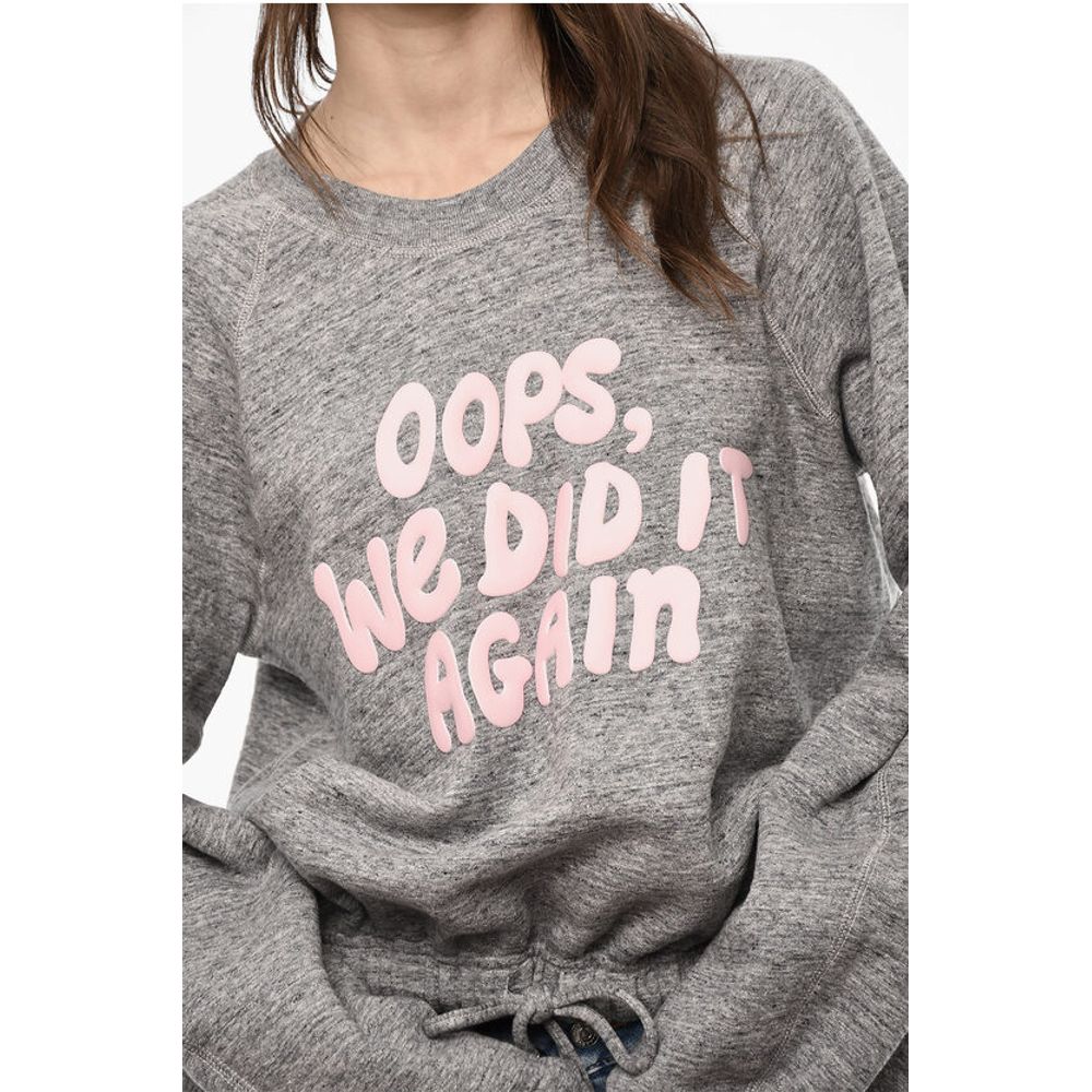 Dsquared² Fleeced-Cotton Crew-neck Sweatshirt with Embossed Detail