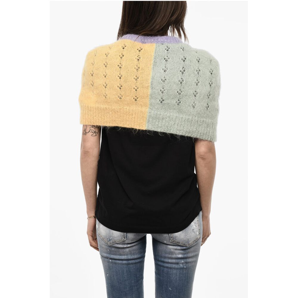Dsquared² Two-Tone Cropped Cape with Cut Out Details