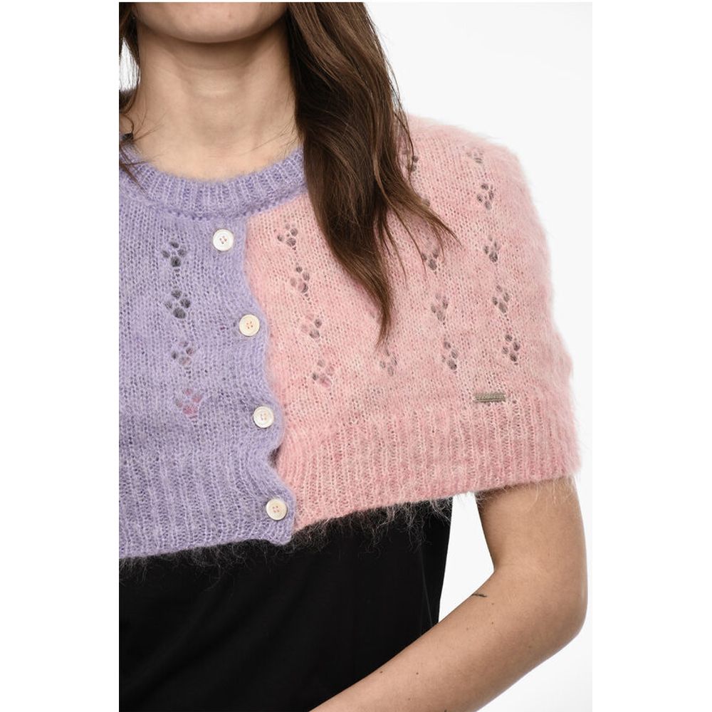 Dsquared² Two-Tone Cropped Cape with Cut Out Details