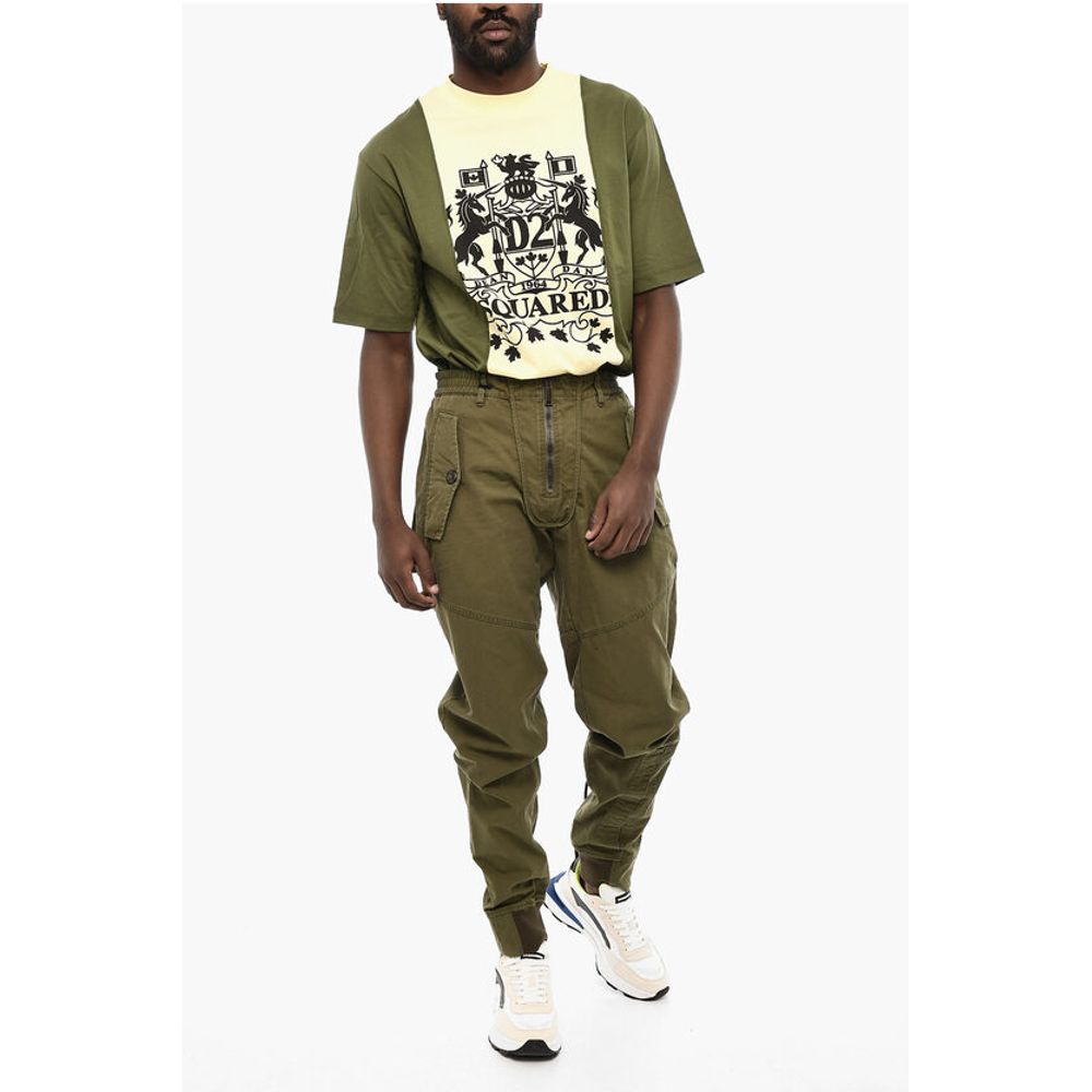 Dsquared² Cotton Twill Cargo Pants with Zip Frontal