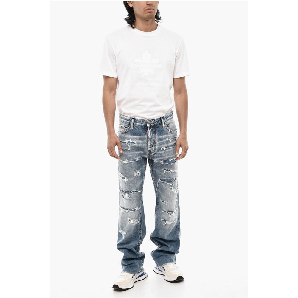 Dsquared² Baggy Fit Regular Waist Distressed Jeans