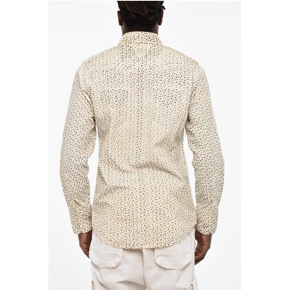 Dsquared² Floral-Motif Courduroy Shirt