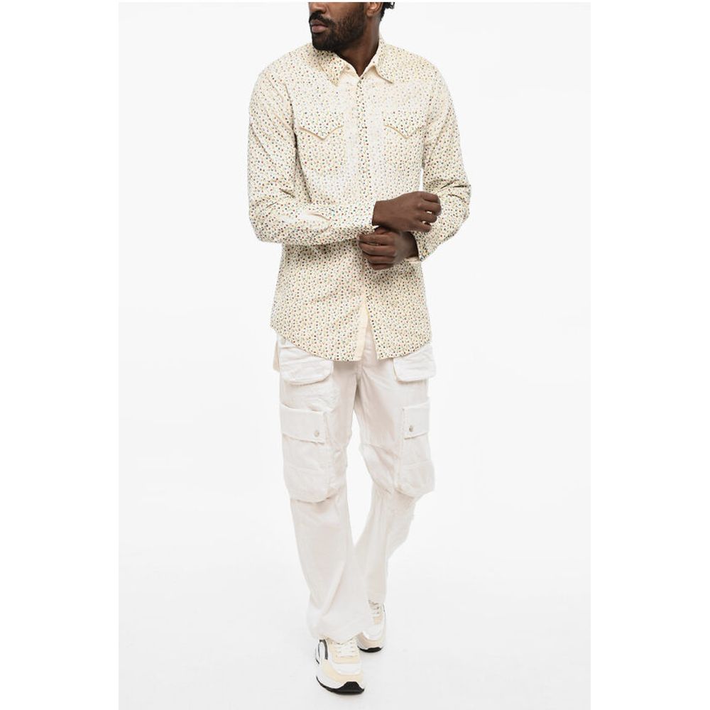 Dsquared² Floral-Motif Courduroy Shirt