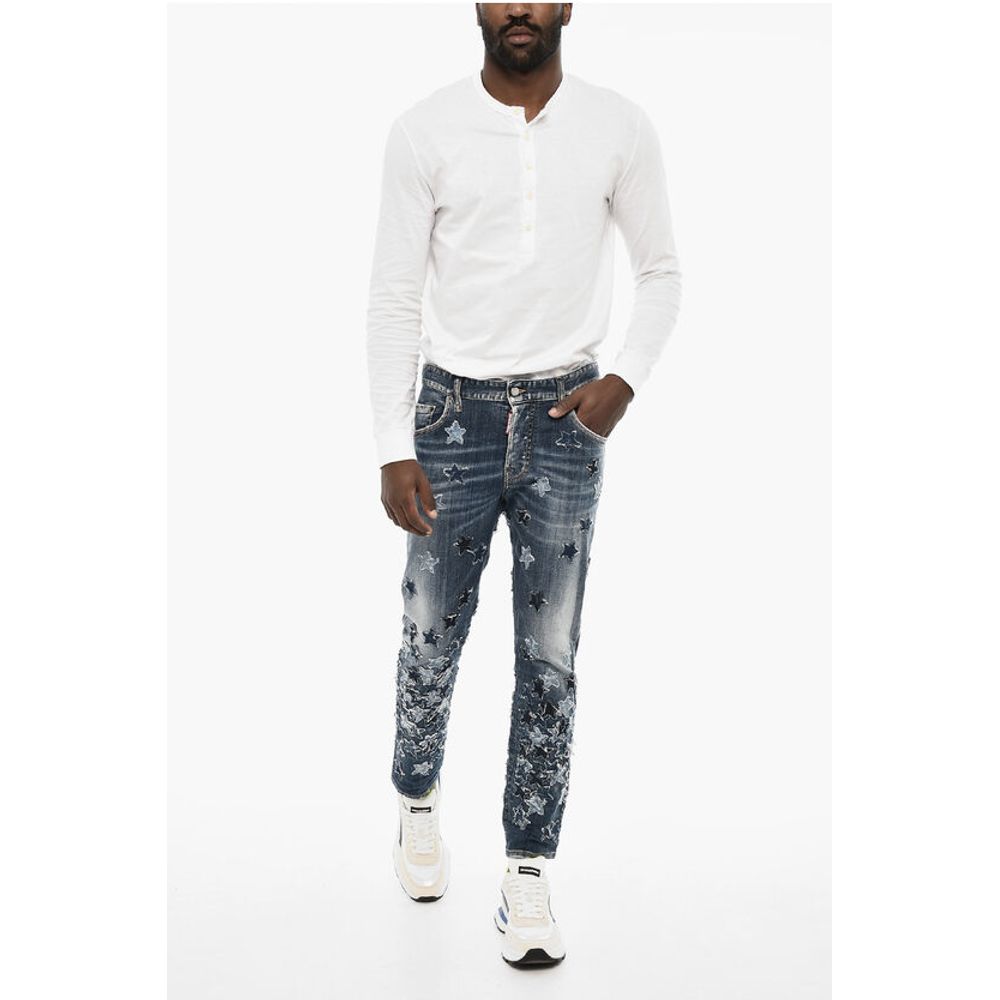 Dsquared² All-Over Patches Delave' SKATER Jeans