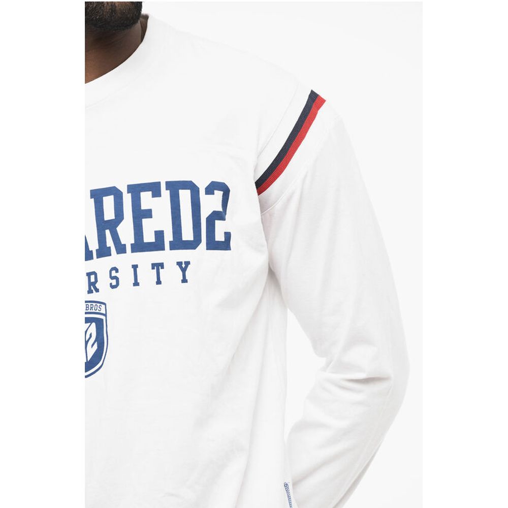 Dsquared² Long Sleeve Printed Crew Neck T-shirt