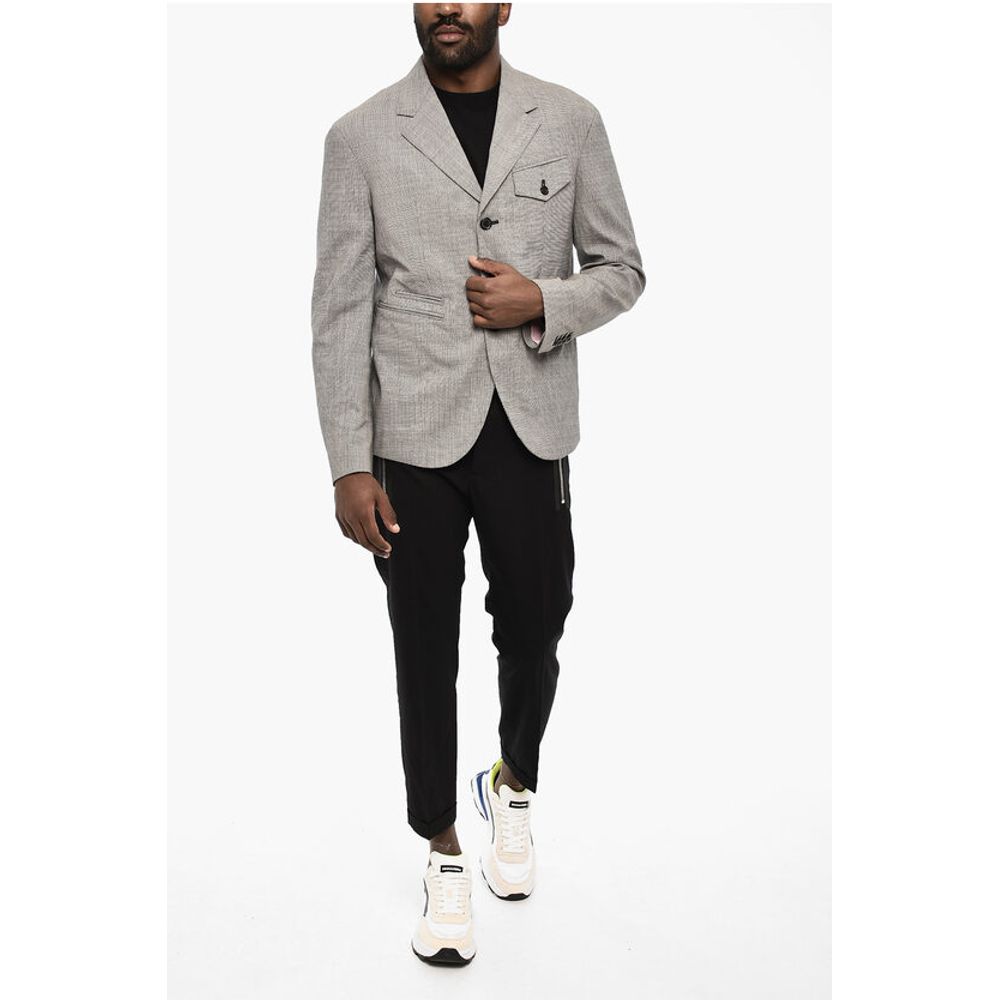 Dsquared² houndstooth virgin wool side vents 3-button blazer