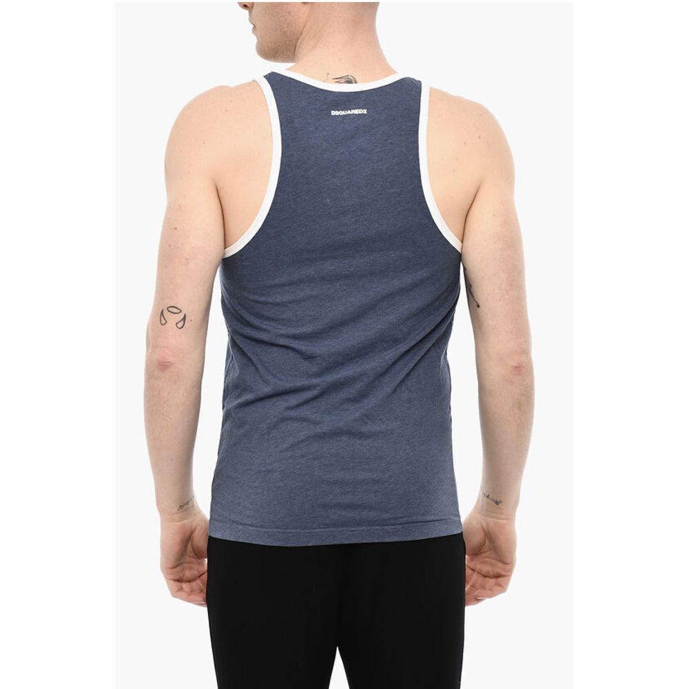 Dsquared² Cotton Underwear Tank Top With Contrasting Trim