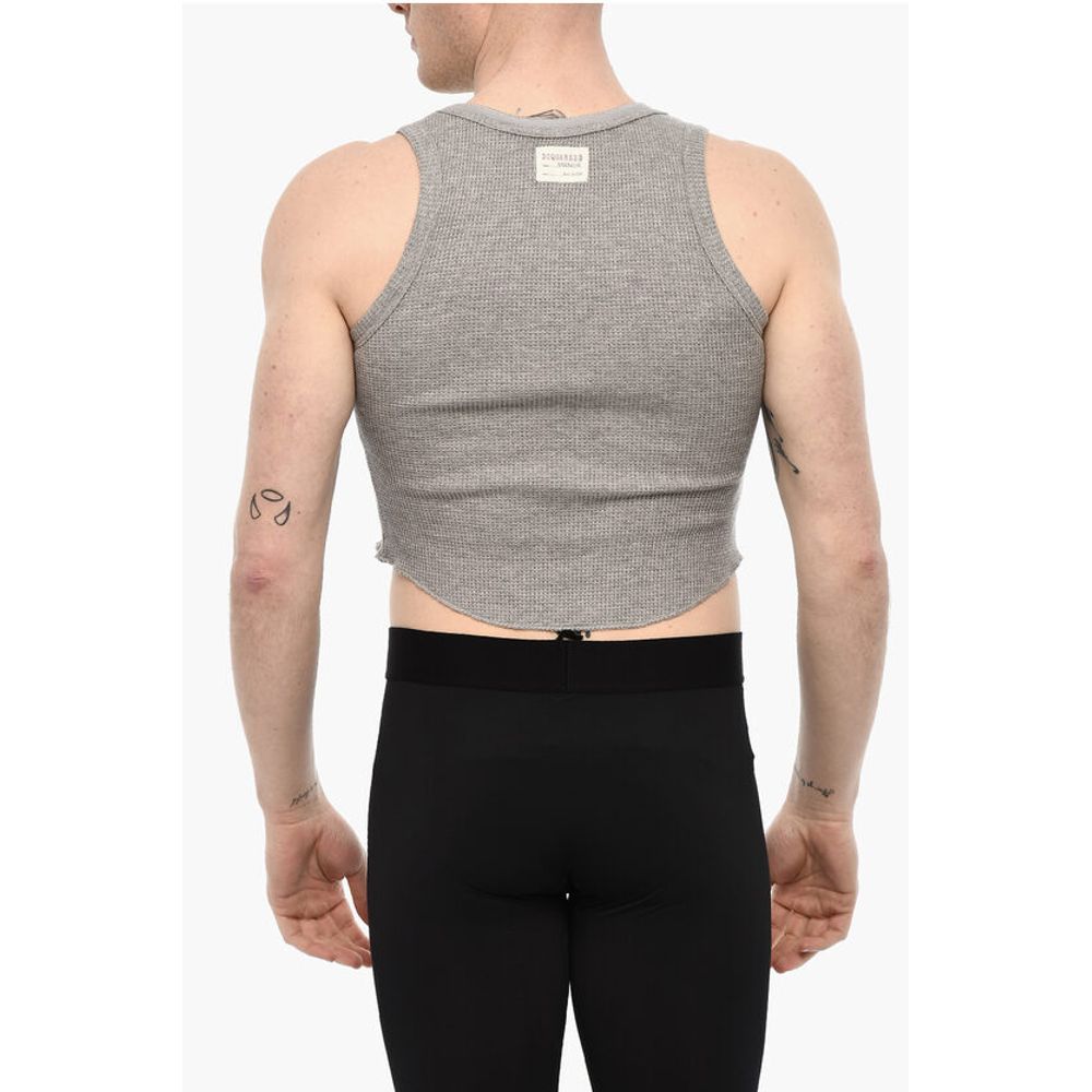 Dsquared² Cotton Cropped Underwear Top With Bow