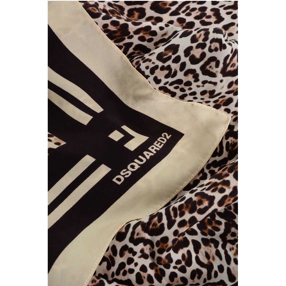Dsquared² Animal Patterned Silk Foulard