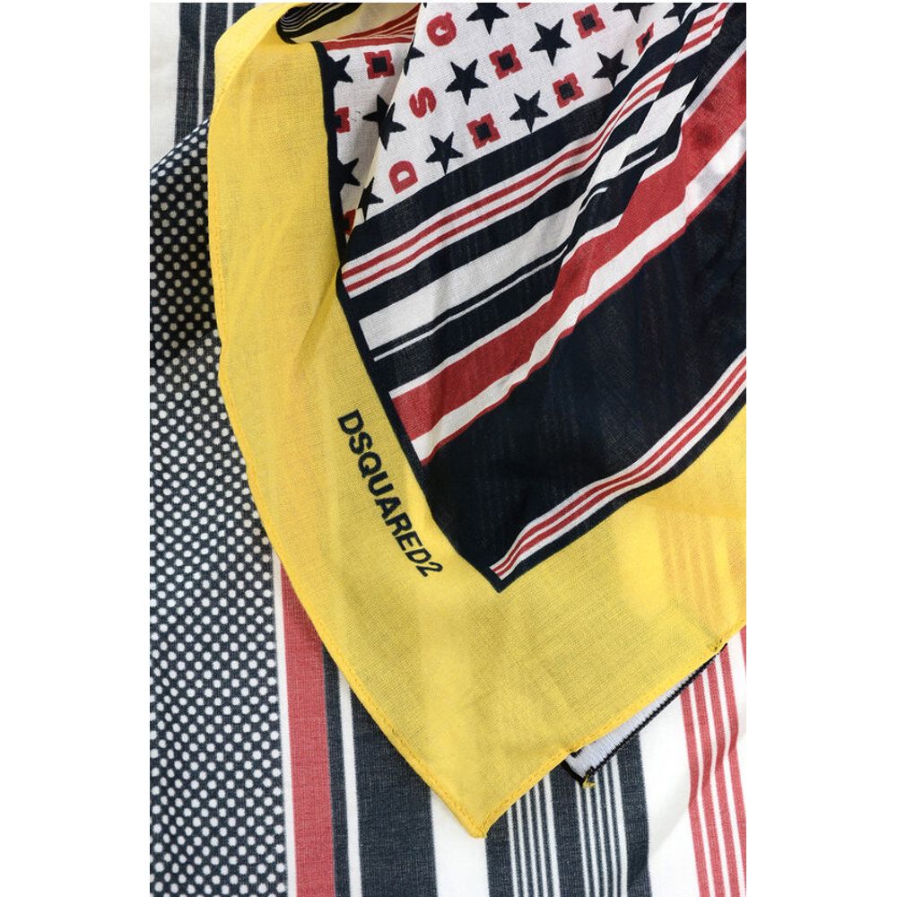 Dsquared² Striped Cotton Foulard with Stars Print
