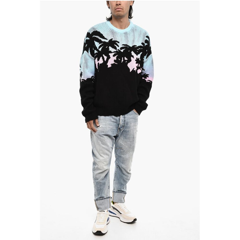 Dsquared² Tricolor Cotton Crew-neck Sweater