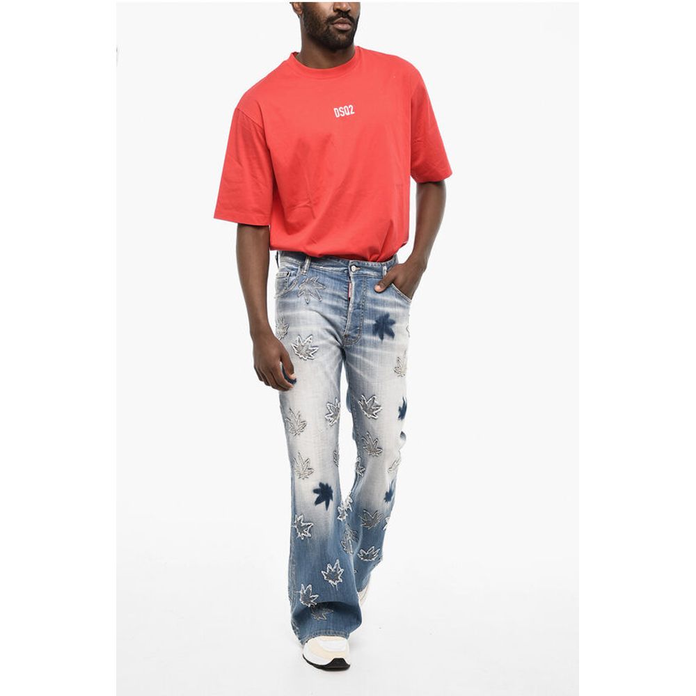 Dsquared² All-Over Patches Boot Cut Jeans