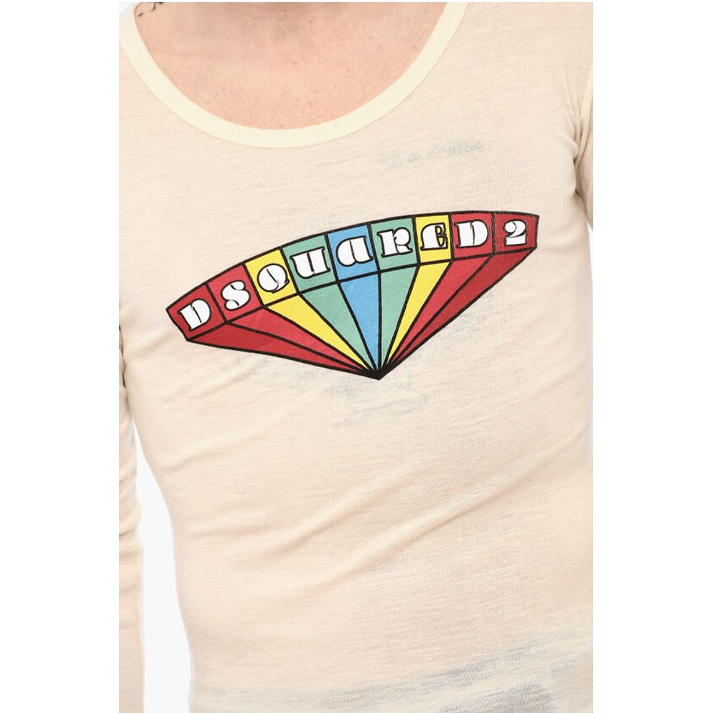 Dsquared² Slim Fit Crew-neck T-shirt with Frontal Print