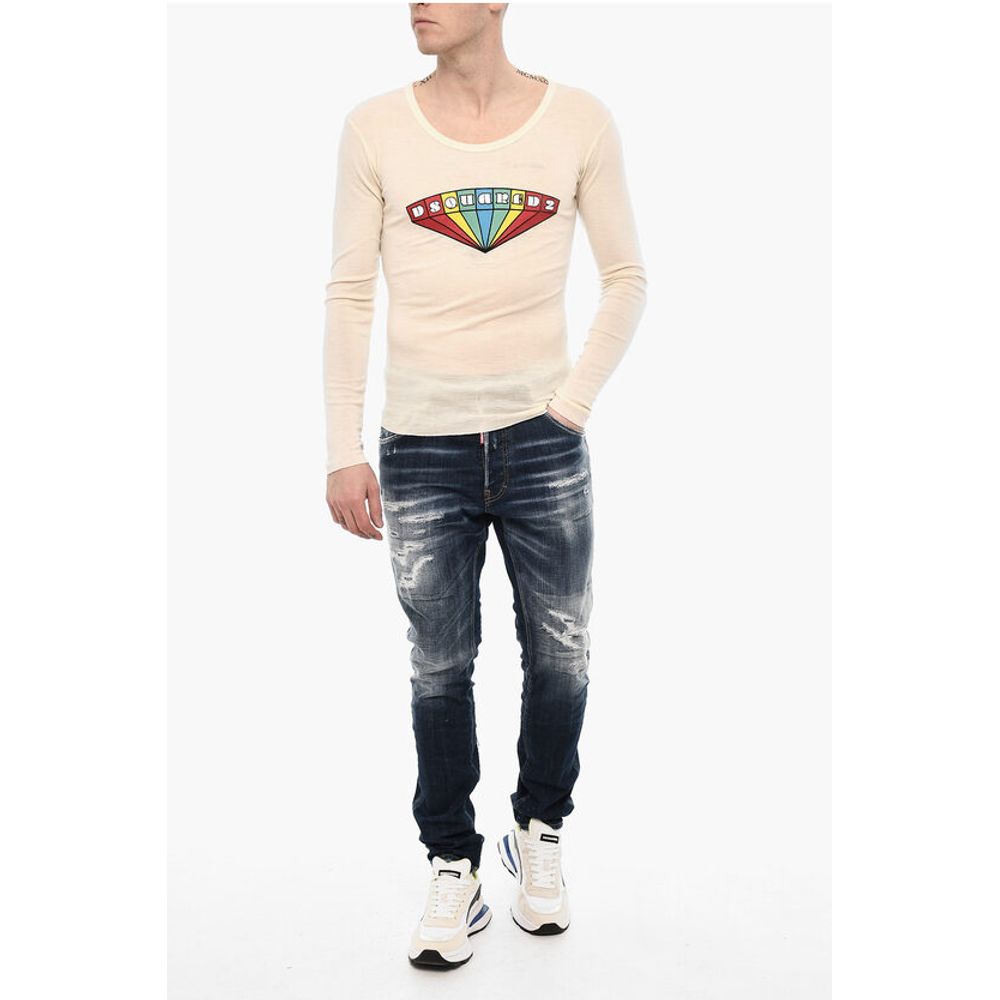 Dsquared² Slim Fit Crew-neck T-shirt with Frontal Print