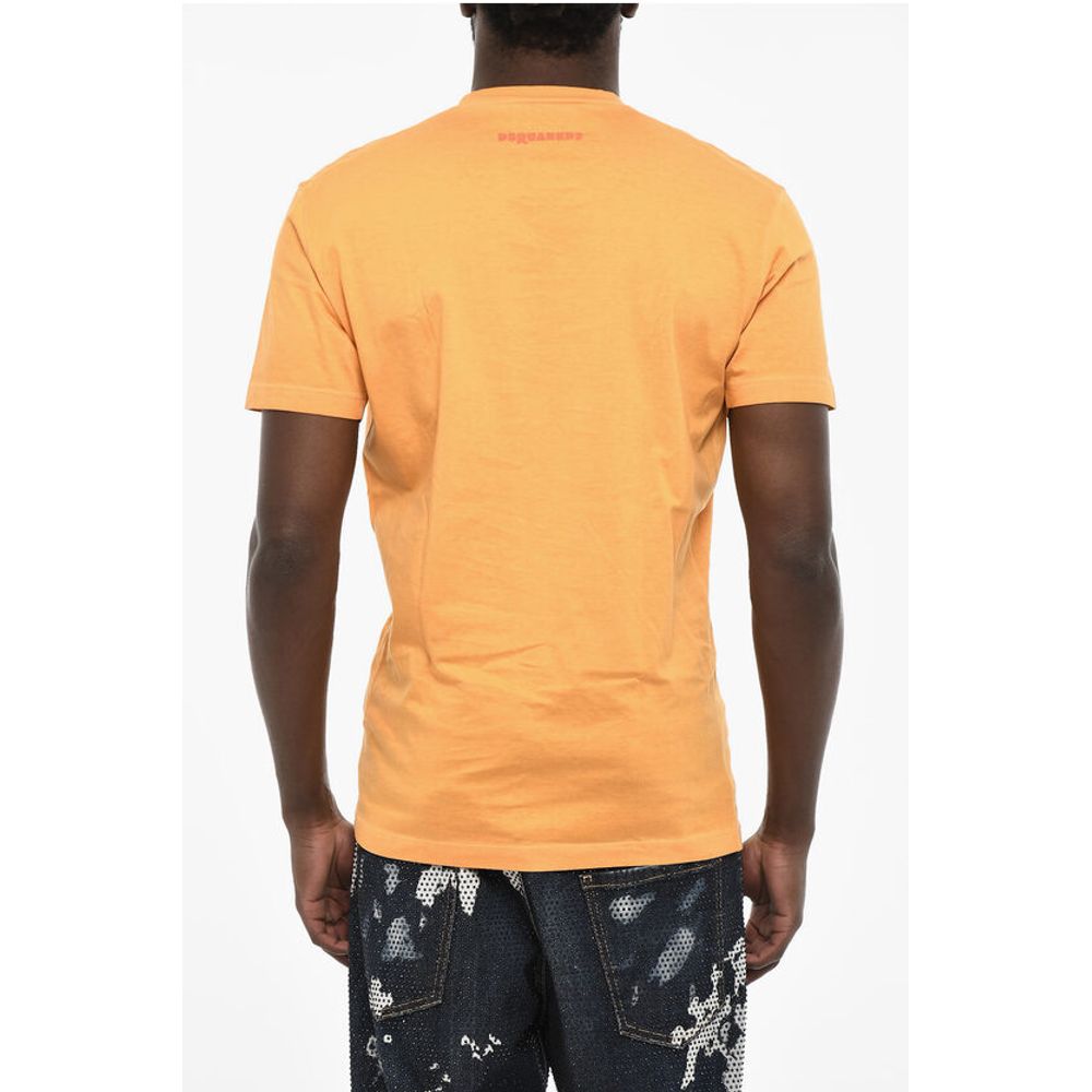 Dsquared² Cotton Crew-neck T-shirt with Frontal Maxi Print